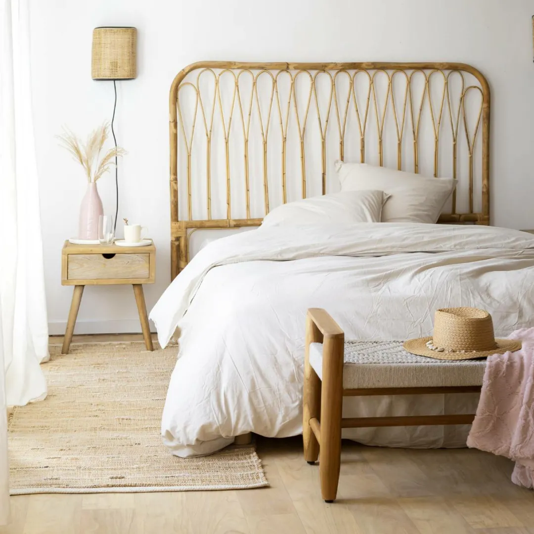 Applique<Made in Meubles Applique murale demi cercle en rotin et cannage Rim