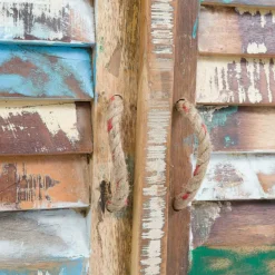 Armoire<Made in Meubles Armoire à  lattes en bois coloré Ethnik