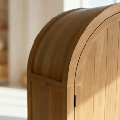 Armoire<Made in Meubles Armoire arrondie en bois d'orme Alicia