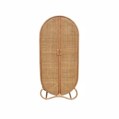 Armoire<Made in Meubles Armoire arrondie en rotin 4 étagères Rim