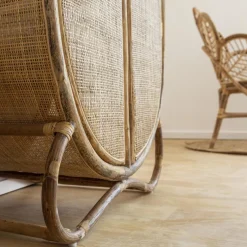 Armoire<Made in Meubles Armoire arrondie en rotin 4 étagères Rim