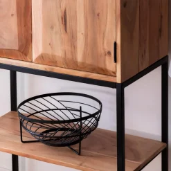 Armoire<Made in Meubles Armoire en bois d'acacia et métal Ava