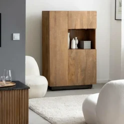 Armoire<Made in Meubles Armoire en bois de manguier et métal Isil