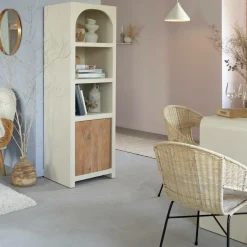 Armoire<Made in Meubles Armoire en bois effet béton et bois d'acacia Dalva