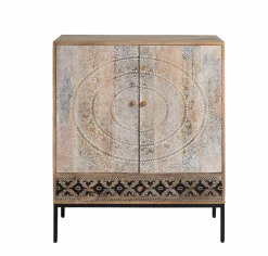 Armoire<Made in Meubles Armoire sculptée en bois de manguier Marc