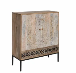 Armoire<Made in Meubles Armoire sculptée en bois de manguier Marc