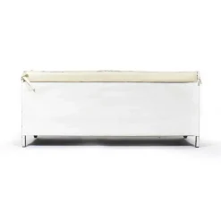 Banc<Made in Meubles Banc avec rangement en métal blanc Félicie