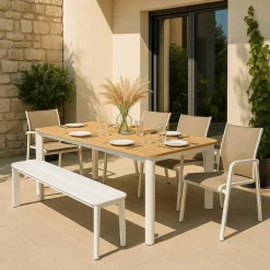Chaise De Jardin<Made in Meubles Banc en aluminium blanc Apollon
