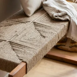 Banc<Made in Meubles Banc en bois d'acacia et laine Marietta