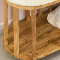 Banc<Made in Meubles Banc en bois d'acacia et tissu Orane