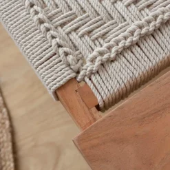 Banc<Made in Meubles Banc en bois de manguier tissage Bertille