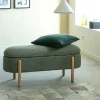 Banc<Made in Meubles Banc en bois de pin et tissu bouclette  vert Nério