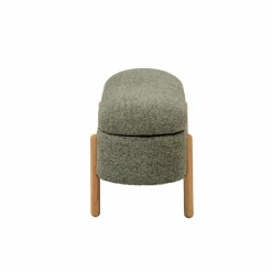 Banc<Made in Meubles Banc en bois de pin et tissu bouclette  vert Nério