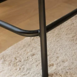 Banc<Made in Meubles Banc en cuir marron et métal noir Lucien