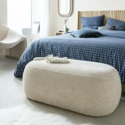 Banc<Made in Meubles Banc en tissu écru Lola