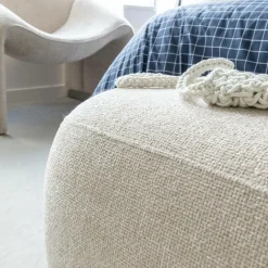 Banc<Made in Meubles Banc en tissu écru Lola