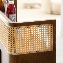 Meuble Bar<Made in Meubles Bar en bois de manguier et cannage Remick