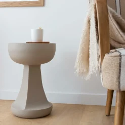 Bout De Canapé & Sellette<Made in Meubles Bout de canapé beige Marguerite