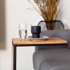 Bout De Canapé & Sellette<Made in Meubles Bout de canapé en bois d'acacia et métal Mattia