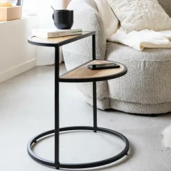 Bout De Canapé & Sellette<Made in Meubles Bout de canapé en bois de manguier et métal Maelle