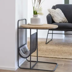 Bout De Canapé & Sellette<Made in Meubles Bout de canapé en bois de sapin et métal Denise