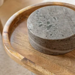 Bout De Canapé & Sellette<Made in Meubles Bout de canapé en bois de manguier et marbre Andréa