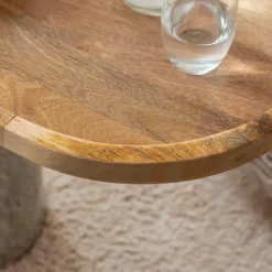 Bout De Canapé & Sellette<Made in Meubles Bout de canapé en bois de manguier et marbre Andréa