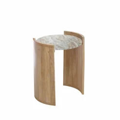 Bout De Canapé & Sellette<Made in Meubles Bout de canapé en bois de manguier et marbre Isabella