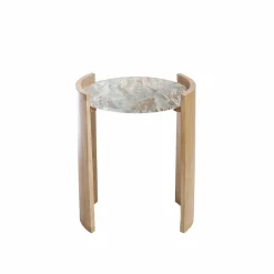 Bout De Canapé & Sellette<Made in Meubles Bout de canapé en bois de manguier et marbre Isabella