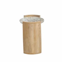 Bout De Canapé & Sellette<Made in Meubles Bout de canapé en bois de manguier et marbre Isabella