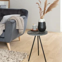 Bout De Canapé & Sellette<Made in Meubles Bout de canapé en marbre gris Eva