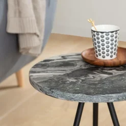 Bout De Canapé & Sellette<Made in Meubles Bout de canapé en marbre gris Eva