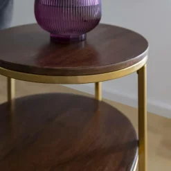 Bout De Canapé & Sellette<Made in Meubles Bout de canapé en métal et bois de manguier Léon