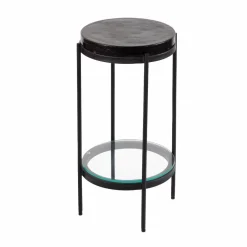 Bout De Canapé & Sellette<Made in Meubles Bout de canapé plateau en verre gris Lise