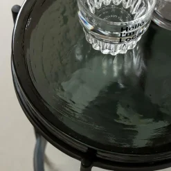 Bout De Canapé & Sellette<Made in Meubles Bout de canapé plateau en verre gris Lise