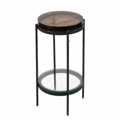 Bout De Canapé & Sellette<Made in Meubles Bout de canapé plateau en verre fumé Lise