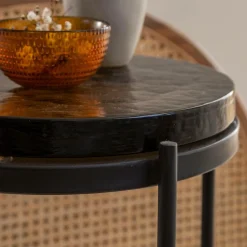 Bout De Canapé & Sellette<Made in Meubles Bout de canapé plateau en verre fumé Lise