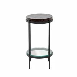 Bout De Canapé & Sellette<Made in Meubles Bout de canapé plateau en verre rouge Lise