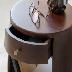 Bout De Canapé & Sellette|Chevet<Made in Meubles Bout de canapé rond en bois de manguier Isao