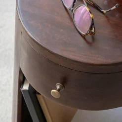 Bout De Canapé & Sellette|Chevet<Made in Meubles Bout de canapé rond en bois de manguier Isao