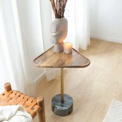 Bout De Canapé & Sellette<Made in Meubles Bout de canapé triangle en marbre Maxime