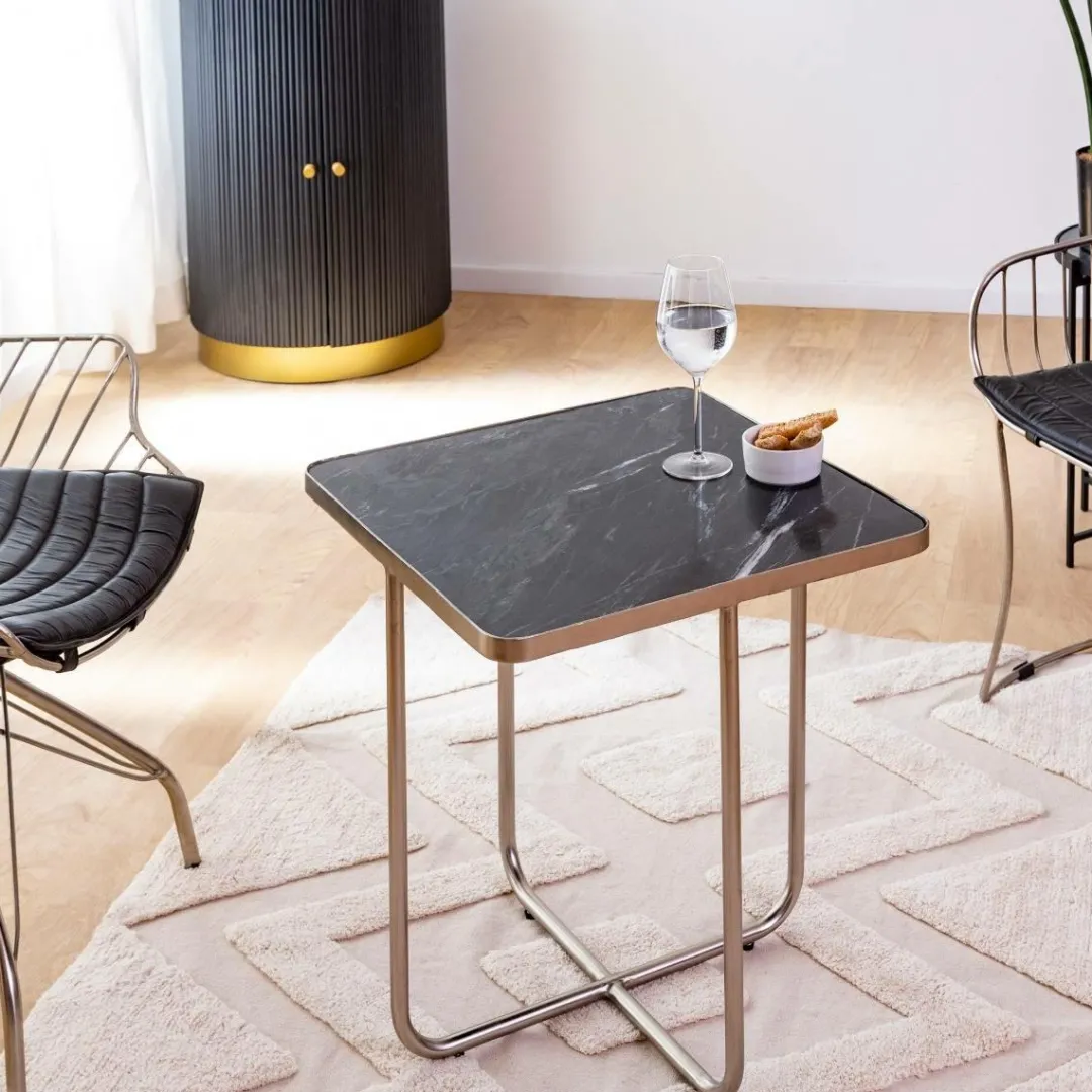 Bout De Canapé & Sellette<Made in Meubles Bout de canape en marbre et métal Charlize