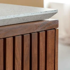 Buffet|Meuble Sous Vasque<Made in Meubles Buffet 2 portes en bois d'acacia et terrazzo Kaelis