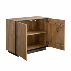 Buffet<Made in Meubles Buffet 2 portes en bois de manguier et métal Isil