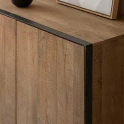 Buffet<Made in Meubles Buffet 3 portes en bois de manguier et métal Isil