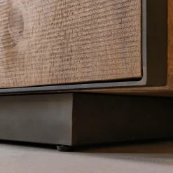 Buffet<Made in Meubles Buffet 3 portes en bois de manguier et métal Isil