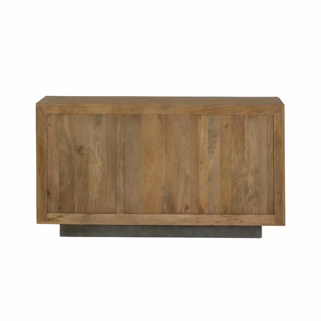 Buffet<Made in Meubles Buffet 3 portes en bois de manguier et métal Isil