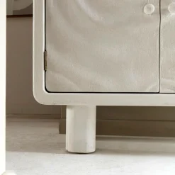 Buffet<Made in Meubles Buffet 3 portes en bois effet béton blanc Danaé