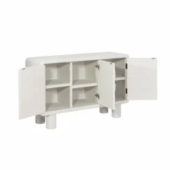Buffet<Made in Meubles Buffet 3 portes en bois effet béton blanc Danaé