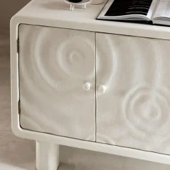 Buffet<Made in Meubles Buffet 3 portes en bois effet béton blanc Danaé